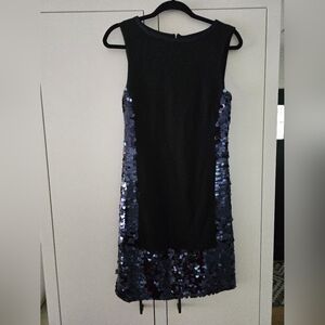 Tory Burch Elegant Black and Blue Sequin Dress